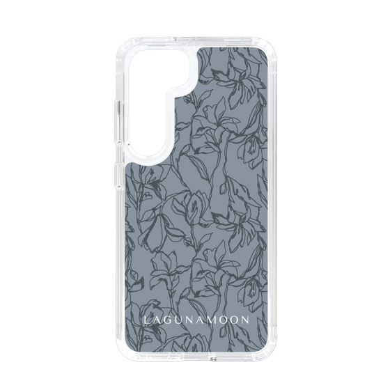 Slim Protection Case［ LAGUNAMOON - FlowerPattern - Dark blue ］