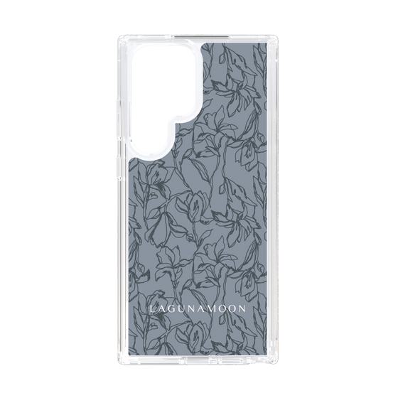 Slim Protection Case［ LAGUNAMOON - FlowerPattern - Dark blue ］