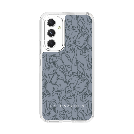 Slim Protection Case［ LAGUNAMOON - FlowerPattern - Dark blue ］
