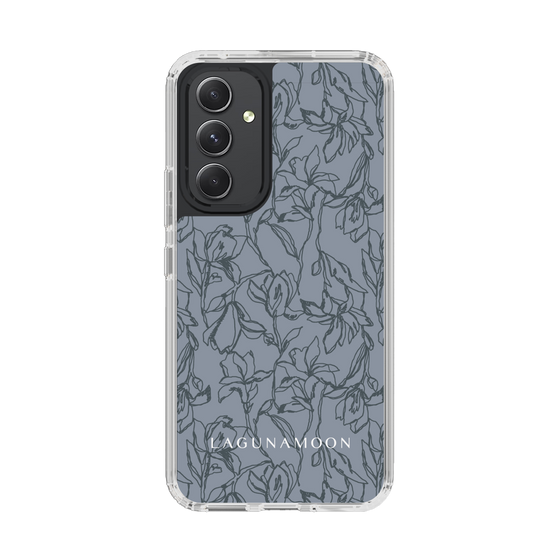 Slim Protection Case［ LAGUNAMOON - FlowerPattern - Dark blue ］