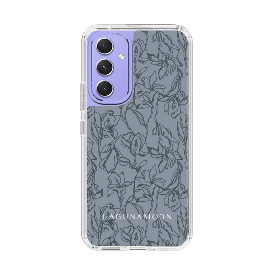 Slim Protection Case［ LAGUNAMOON - FlowerPattern - Dark blue ］