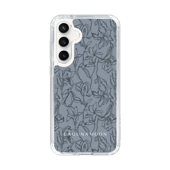 Slim Protection Case［ LAGUNAMOON - FlowerPattern - Dark blue ］