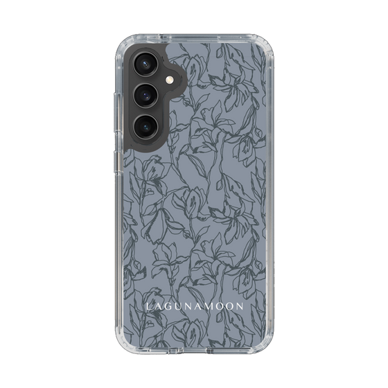 Slim Protection Case［ LAGUNAMOON - FlowerPattern - Dark blue ］