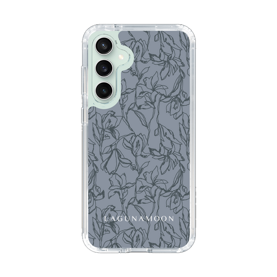 Slim Protection Case［ LAGUNAMOON - FlowerPattern - Dark blue ］