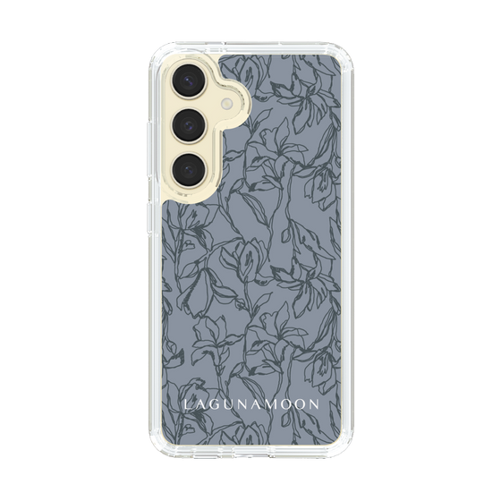Slim Protection Case［ LAGUNAMOON - FlowerPattern - Dark blue ］