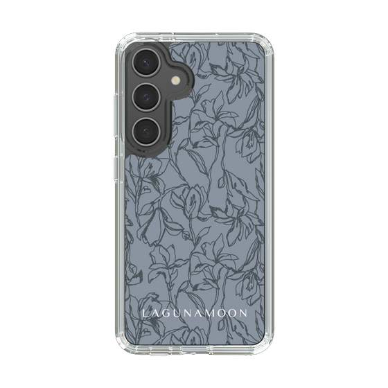 Slim Protection Case［ LAGUNAMOON - FlowerPattern - Dark blue ］