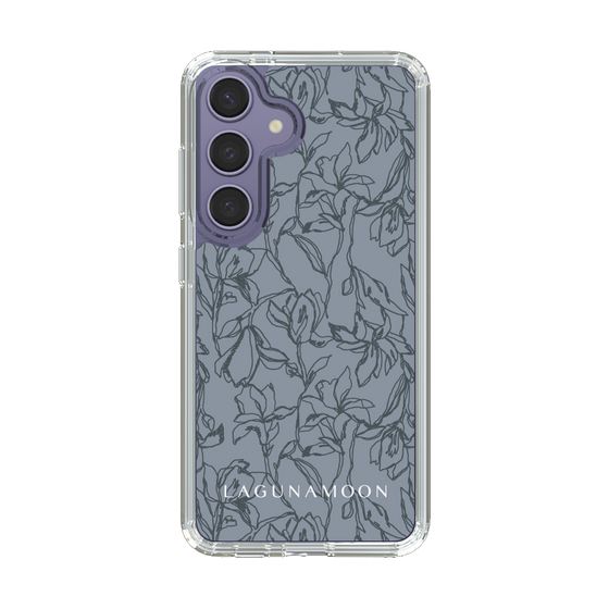 Slim Protection Case［ LAGUNAMOON - FlowerPattern - Dark blue ］