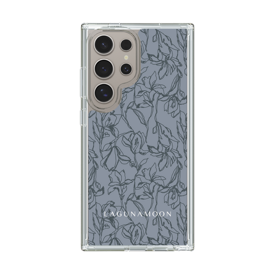 Slim Protection Case［ LAGUNAMOON - FlowerPattern - Dark blue ］
