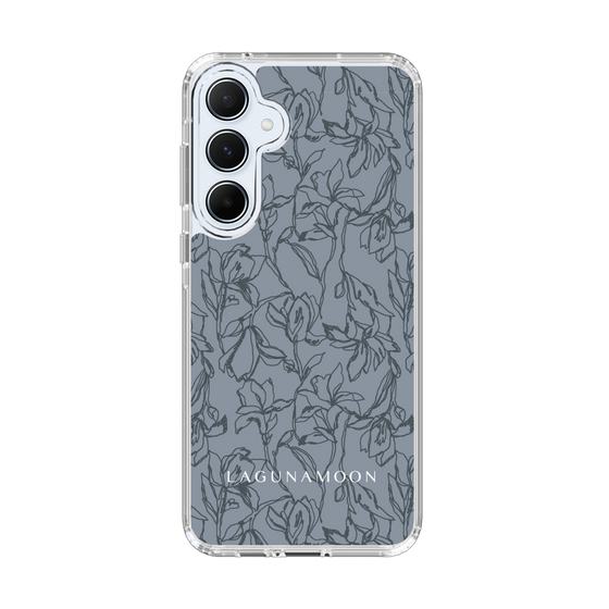 Slim Protection Case［ LAGUNAMOON - FlowerPattern - Dark blue ］