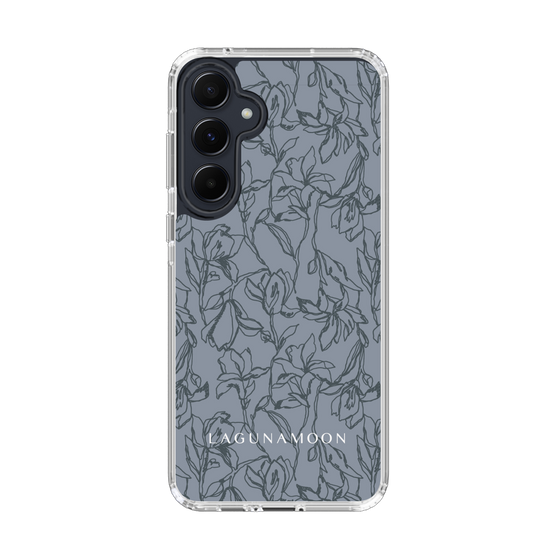 Slim Protection Case［ LAGUNAMOON - FlowerPattern - Dark blue ］