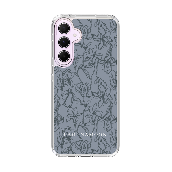 Slim Protection Case［ LAGUNAMOON - FlowerPattern - Dark blue ］