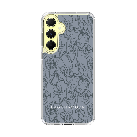 Slim Protection Case［ LAGUNAMOON - FlowerPattern - Dark blue ］