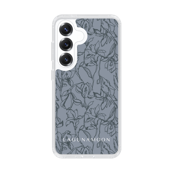 Slim Protection Case［ LAGUNAMOON - FlowerPattern - Dark blue ］