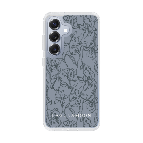 Slim Protection Case［ LAGUNAMOON - FlowerPattern - Dark blue ］