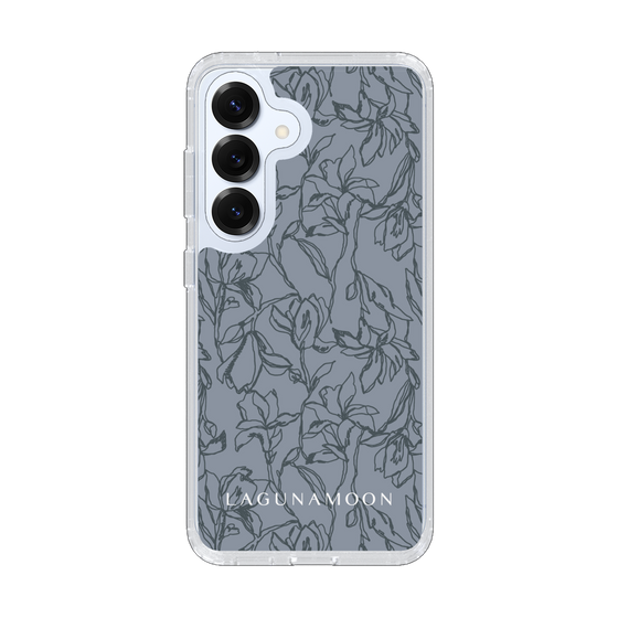 Slim Protection Case［ LAGUNAMOON - FlowerPattern - Dark blue ］