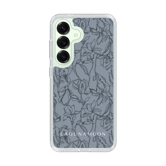 Slim Protection Case［ LAGUNAMOON - FlowerPattern - Dark blue ］