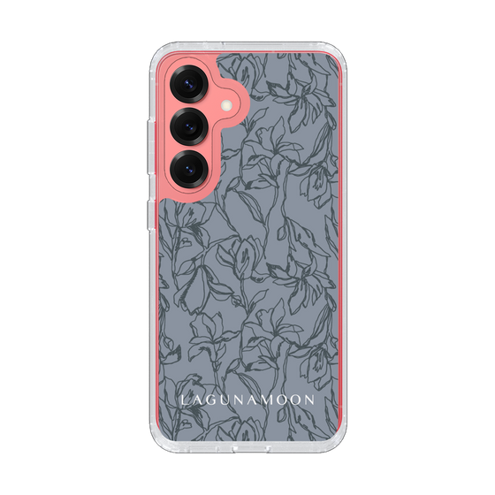 Slim Protection Case［ LAGUNAMOON - FlowerPattern - Dark blue ］