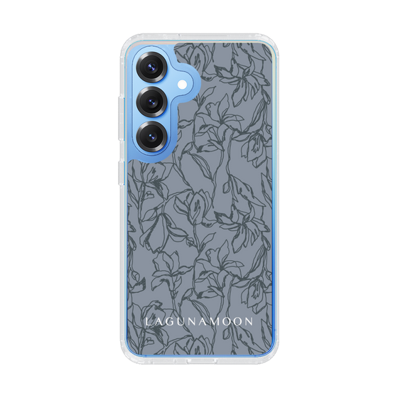 Slim Protection Case［ LAGUNAMOON - FlowerPattern - Dark blue ］