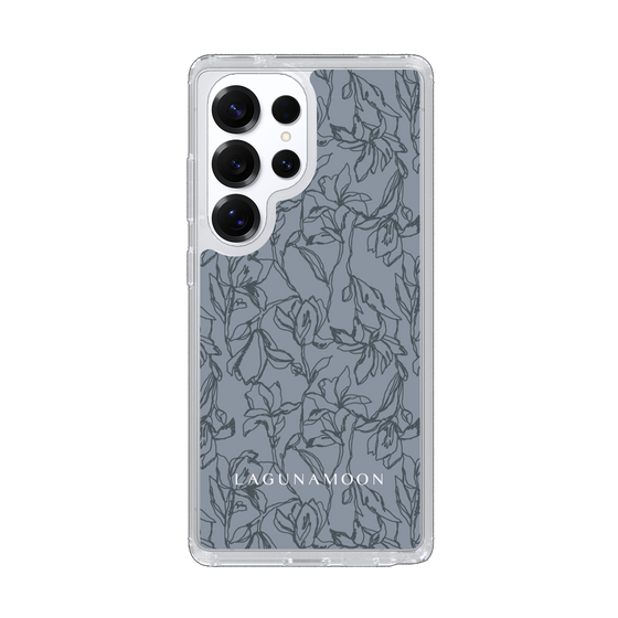 Slim Protection Case［ LAGUNAMOON - FlowerPattern - Dark blue ］