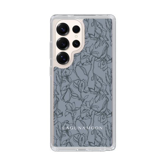 Slim Protection Case［ LAGUNAMOON - FlowerPattern - Dark blue ］