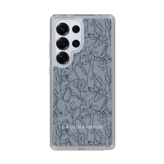 Slim Protection Case［ LAGUNAMOON - FlowerPattern - Dark blue ］