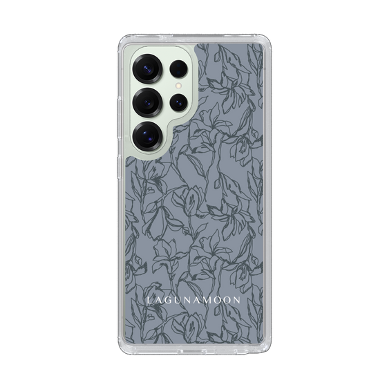 Slim Protection Case［ LAGUNAMOON - FlowerPattern - Dark blue ］