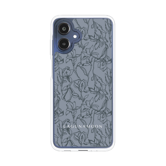 Slim Protection Case［ LAGUNAMOON - FlowerPattern - Dark blue ］