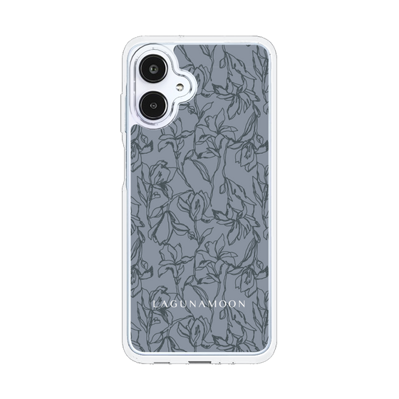 Slim Protection Case［ LAGUNAMOON - FlowerPattern - Dark blue ］