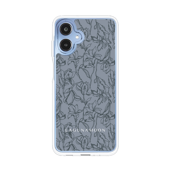 Slim Protection Case［ LAGUNAMOON - FlowerPattern - Dark blue ］