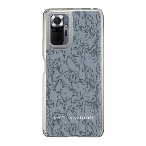 Slim Protection Case［ LAGUNAMOON - FlowerPattern - Dark blue ］