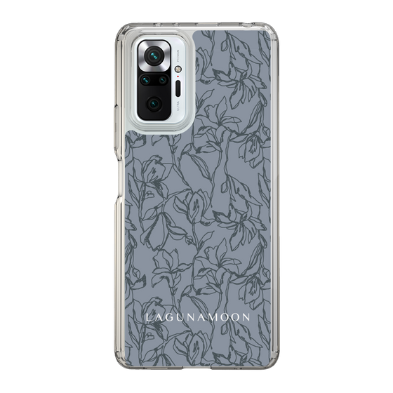 Slim Protection Case［ LAGUNAMOON - FlowerPattern - Dark blue ］