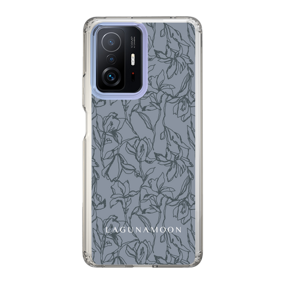 Slim Protection Case［ LAGUNAMOON - FlowerPattern - Dark blue ］