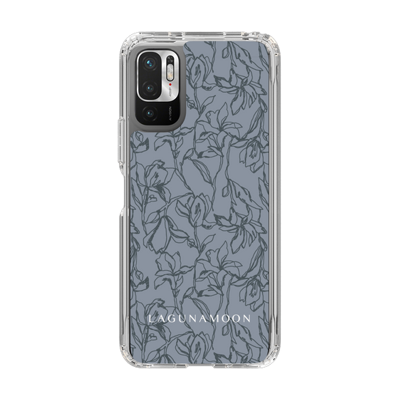 Slim Protection Case［ LAGUNAMOON - FlowerPattern - Dark blue ］