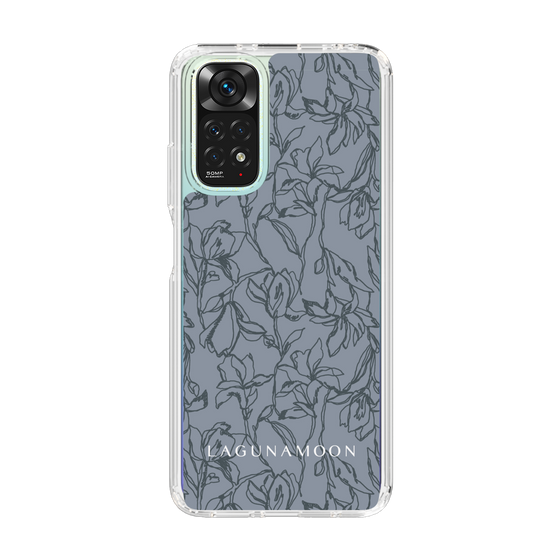 Slim Protection Case［ LAGUNAMOON - FlowerPattern - Dark blue ］
