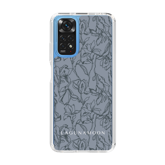 Slim Protection Case［ LAGUNAMOON - FlowerPattern - Dark blue ］