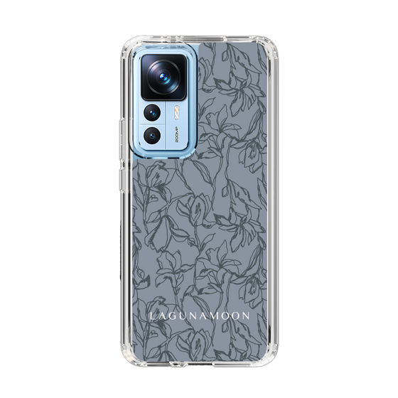 Slim Protection Case［ LAGUNAMOON - FlowerPattern - Dark blue ］