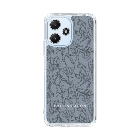Slim Protection Case［ LAGUNAMOON - FlowerPattern - Dark blue ］
