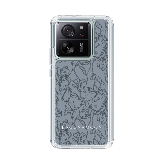 Slim Protection Case［ LAGUNAMOON - FlowerPattern - Dark blue ］