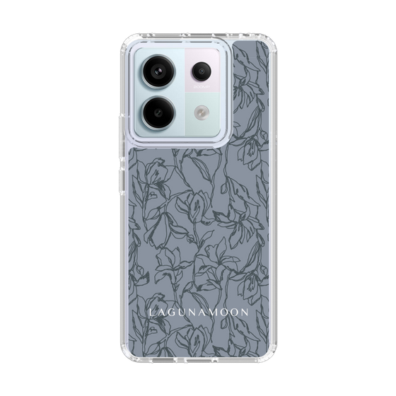 Slim Protection Case［ LAGUNAMOON - FlowerPattern - Dark blue ］