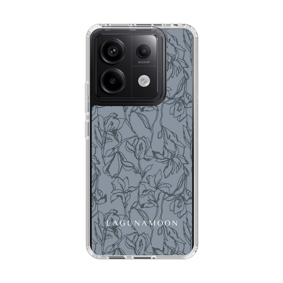 Slim Protection Case［ LAGUNAMOON - FlowerPattern - Dark blue ］