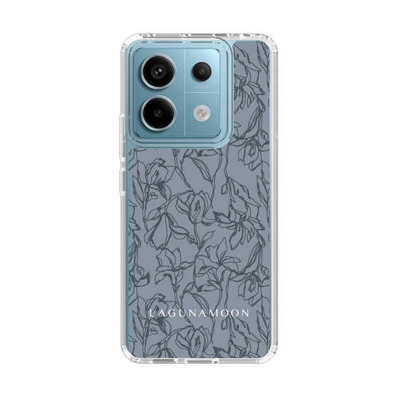 Slim Protection Case［ LAGUNAMOON - FlowerPattern - Dark blue ］