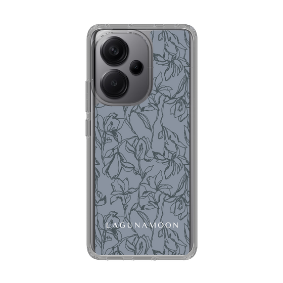 Slim Protection Case［ LAGUNAMOON - FlowerPattern - Dark blue ］