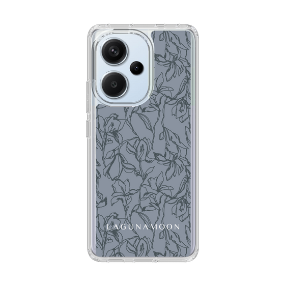 Slim Protection Case［ LAGUNAMOON - FlowerPattern - Dark blue ］
