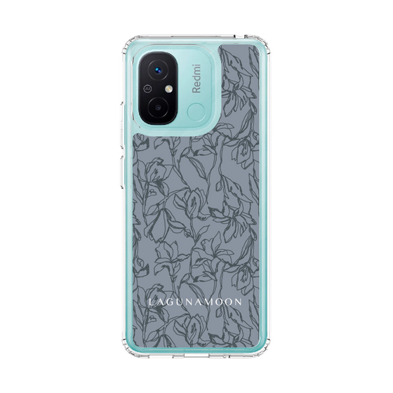 Slim Protection Case［ LAGUNAMOON - FlowerPattern - Dark blue ］