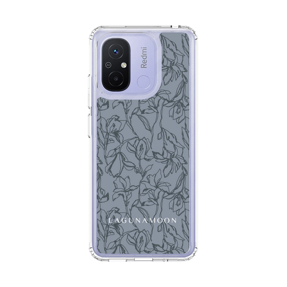 Slim Protection Case［ LAGUNAMOON - FlowerPattern - Dark blue ］