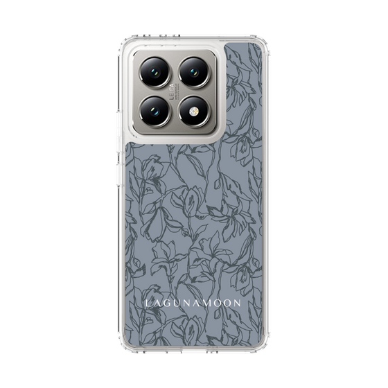 Slim Protection Case［ LAGUNAMOON - FlowerPattern - Dark blue ］