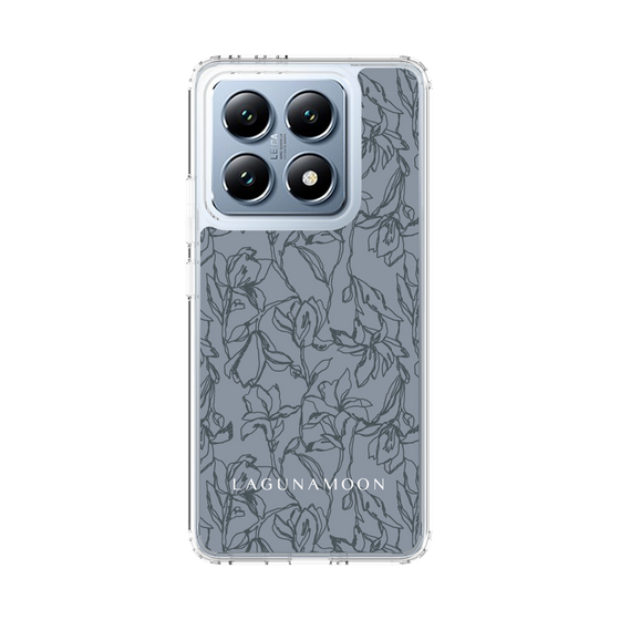 Slim Protection Case［ LAGUNAMOON - FlowerPattern - Dark blue ］