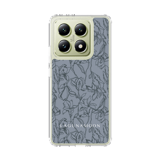 Slim Protection Case［ LAGUNAMOON - FlowerPattern - Dark blue ］