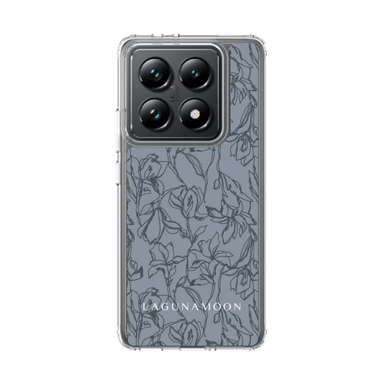 Slim Protection Case［ LAGUNAMOON - FlowerPattern - Dark blue ］