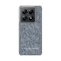 Slim Protection Case［ LAGUNAMOON - FlowerPattern - Dark blue ］